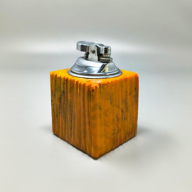 Orange Alabaster Smoking Set by Romano Bianchi, 1960s, Set of 2 For Sale - Image 8 of 10