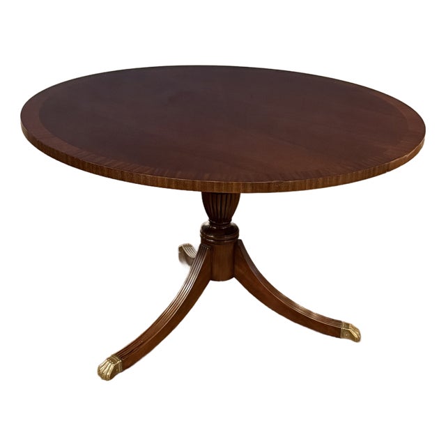 48” Round Mahogany Accent Foyer Table by Leighton Hall - Showroom Sample For Sale