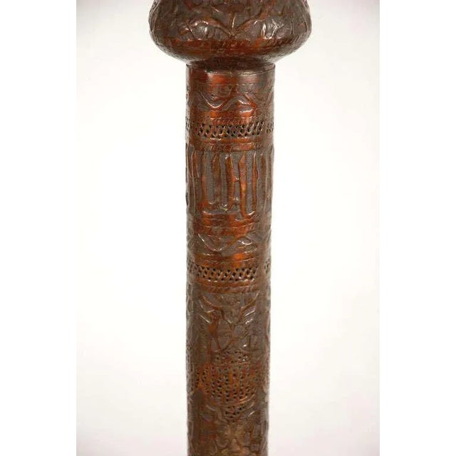 Mid 19th Century Middle Eastern Moorish Brass Pierced Floor Lamp For Sale - Image 5 of 8