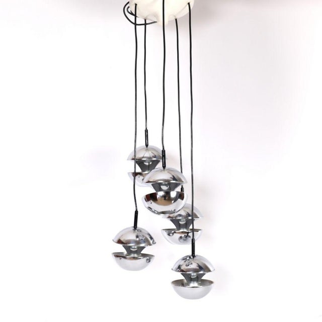 Space Age Cascade Lamp in Chrome by Klaus Hempel for Kaiser Leuchten, 1960s For Sale - Image 6 of 6