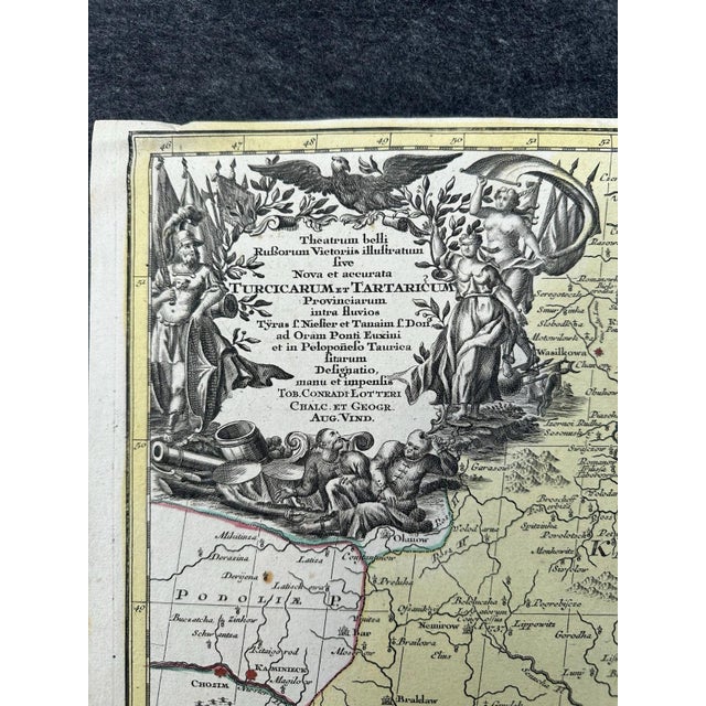 Theatrum Belli Turcicarum et Tartaricum: Ukraine and Crimea Map from Tobias Conrad Lotter, 1740 For Sale - Image 9 of 13