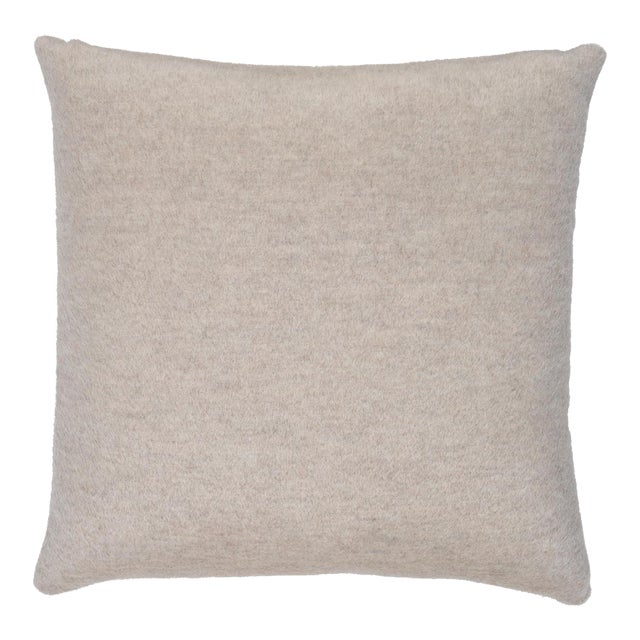 Schumacher Dixon Mohair Pillow 18" in Stone For Sale
