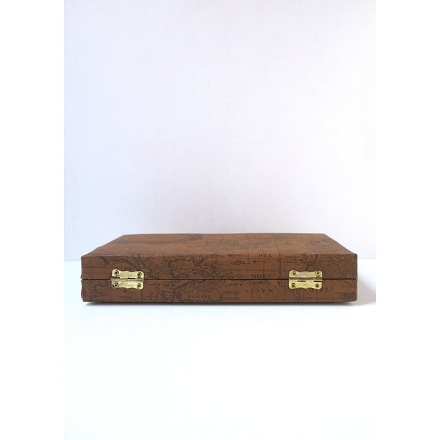 Metal Game Set Chess Checkers Backgammon and More in World Globe Portable Case For Sale - Image 7 of 7