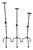 Hand Forged Iron Candelabra Set of 3 (82-101cm) Antique Copper Finish Knotted Stem with Arched Base For Sale