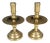 Late 19th Century Brass & Gilded Candleholders, Set of 2 For Sale