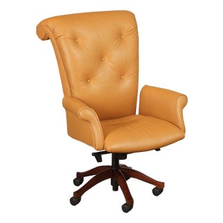 Leathercraft Tufted Leather Executive Office Armchair For Sale