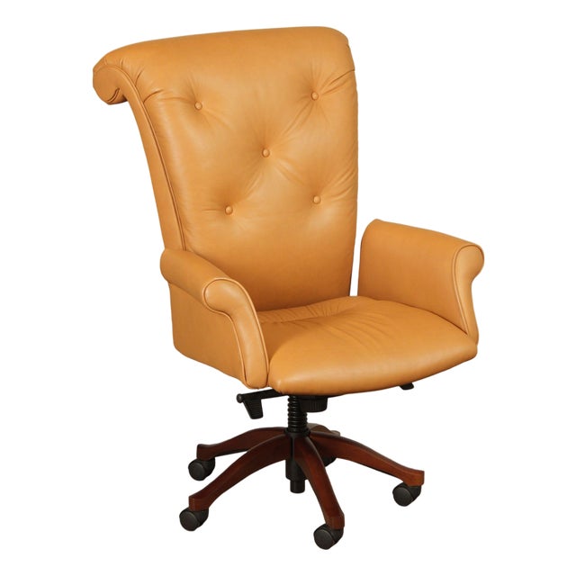 Leathercraft Tufted Leather Executive Office Armchair For Sale
