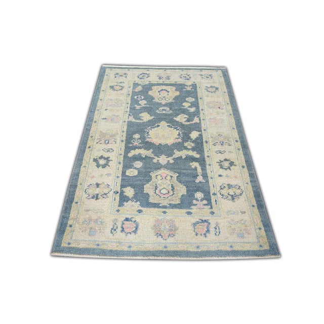 Early 21st Century Oriental Hand Knotted Rug Turkish Oushak 3'1" x 4'10" For Sale - Image 5 of 5