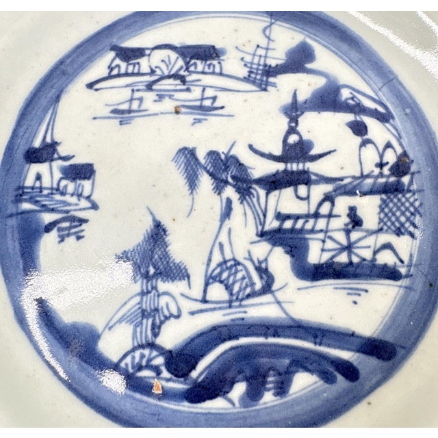 Pair of 19th Century Chinese Export "Canton" Blue & White Porcelain Plates, 8.5" For Sale In Portland, OR - Image 6 of 8