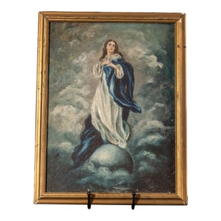 Early 20th Century "Immaculate Conception" | Framed After-Murillo Oil on Canvas Painting For Sale