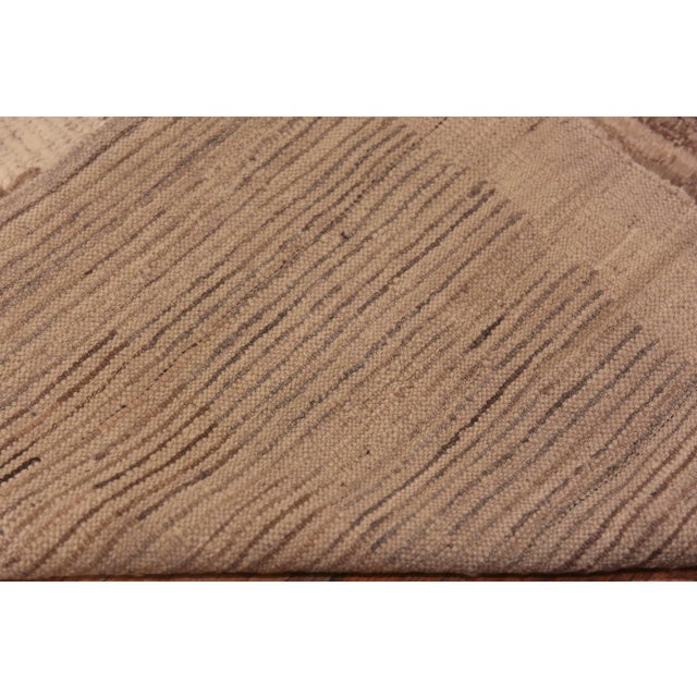 Neutral Earthy Grey Brown and Cream Color Tribal Design Modern Room Size Area Rug, Country Of Origin: Central Asia, Circa...