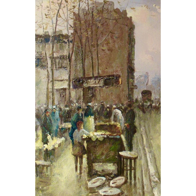 Impressionist Johnny Gaston Market In Paris In 1900 C.1990 Painting For Sale - Image 3 of 7
