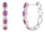 Contemporary 14k Gold Natural 2.02ct Ruby & Diamond Halo Hoop Earrings- 2 Pieces For Sale