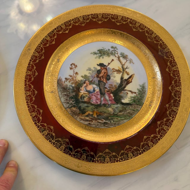 In the Style of Royal Vienna Courting Plates, Set of Twelve For Sale - Image 15 of 17