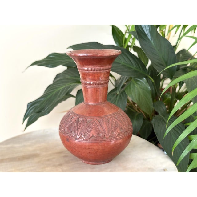 An exceptional 19th-century Ottoman Empire terracotta water filter vessel (qulla), hand-crafted in the celebrated Tophane...