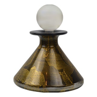 Studio Glass Perfume Bottle with Gold Leaf from Isle of Wight, 1970s For Sale