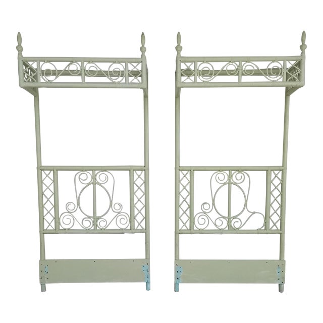 1960s Hollywood Regency Bamboo Twin Headboards For Sale