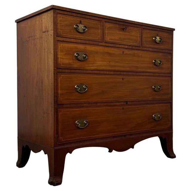 Wood Antique Late Georgian Mahogany Chest of Drawers, 1790 For Sale - Image 7 of 12