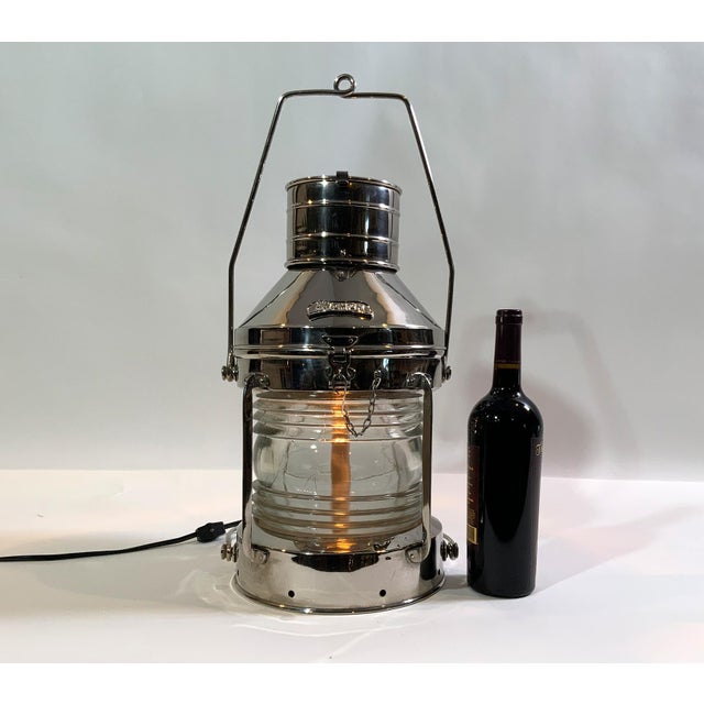 English Chrome Anchor Lantern For Sale - Image 3 of 8