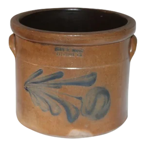 19thc Pennsylvania Stone Ware Decorated Crock