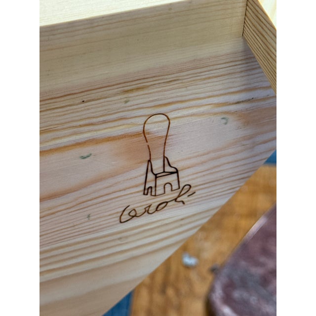 *La Rosa Dei Venti* Wooden Table, Mario Ceroli Signed For Sale - Image 4 of 10