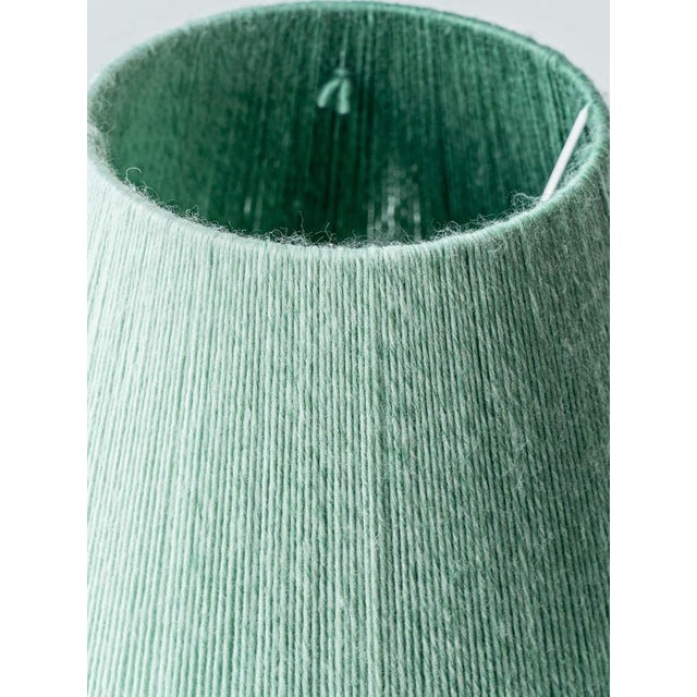 Fajalauza Ceramic Table Lamp with Hand-Woven Merino Wool Lampshade by Amitabha Studio For Sale - Image 12 of 15