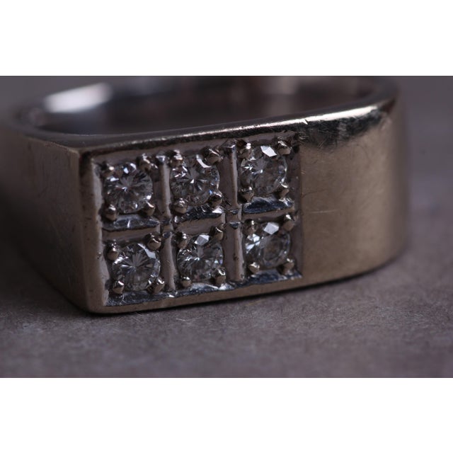 Danish Ring in 14 Karat White Gold with Brilliant-Cut Diamonds, 1970s For Sale - Image 3 of 6