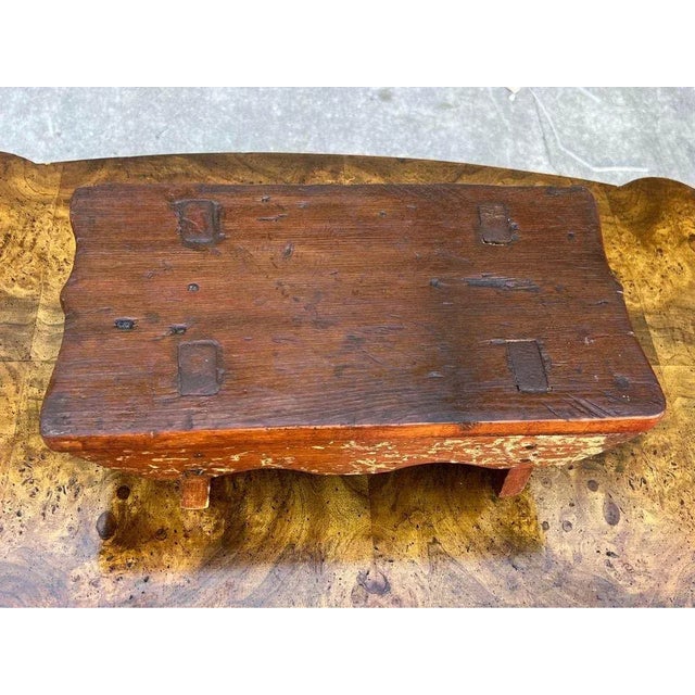 19th Century 19th Century Cricket Stool Joined by Wooden Nails For Sale - Image 5 of 10