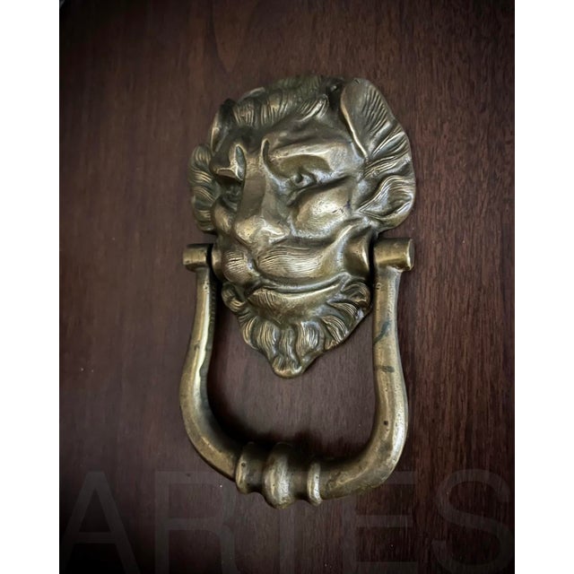 An impressive lion's head door knocker on a large door always makes for a grand and sophisticated entrance. This solid...