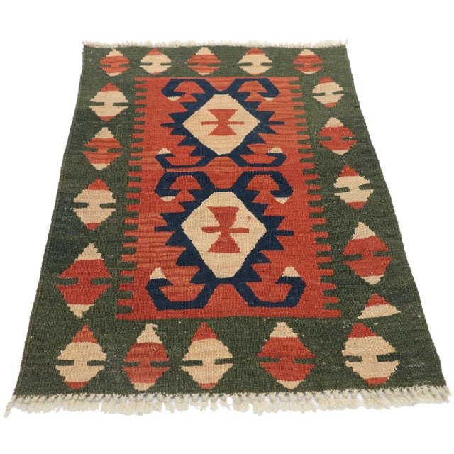 Tribal Vintage Persian Shiraz Kilim Rug - 02'00 X 02'11 For Sale - Image 3 of 9