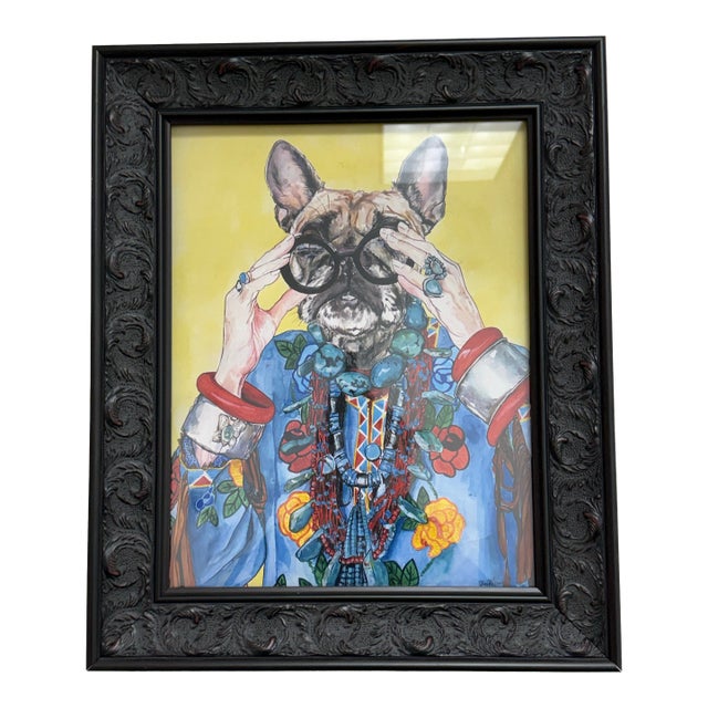 Ivy McConnell Pop Art Giclee Print "Iris Apfel as a Dog", Framed For Sale