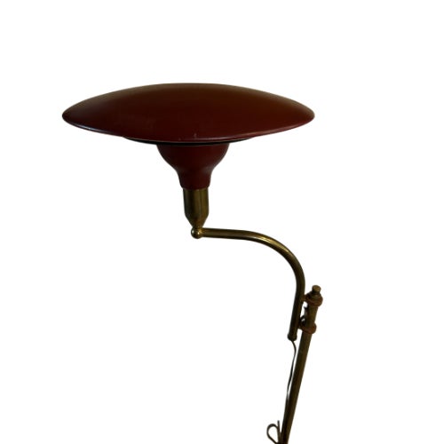 Mid-Century Modern Vintage M.G. Wheeler "Sight Light" Burgundy Floor Lamp Attributed to Earl Canfield For Sale - Image 3 of 7