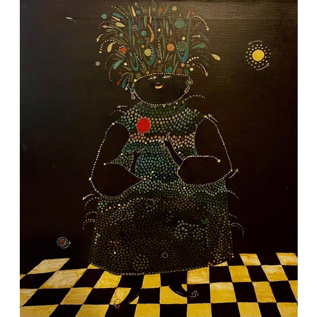 The painting is signed Sykes and dated 1960 lower right. It has "Maltby Sykes, 1911- for Leon" written on the stretcher...