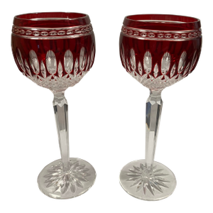 Waterford Ruby-Cut-Clear “Clarendon” Wine Goblets