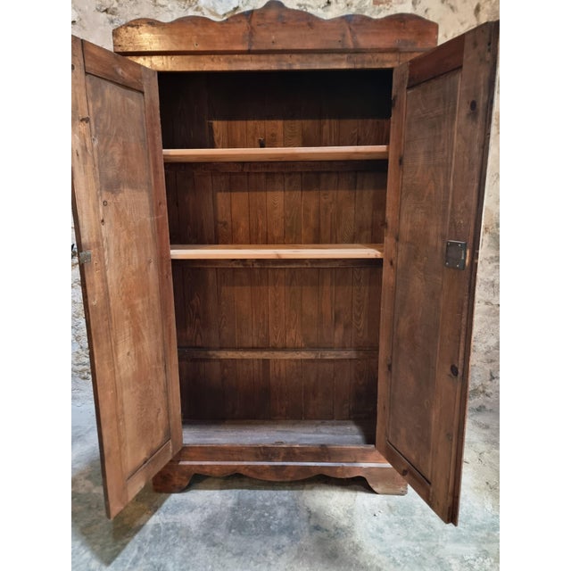 Wood Antique French Pine Bonnetière Cabinet, 1900s For Sale - Image 7 of 18