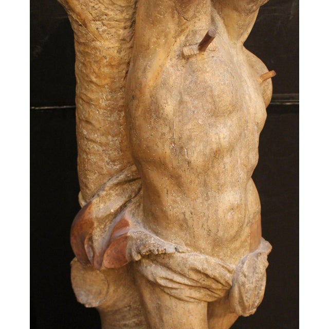 Later 17th Century Spanish Wood Sculpture of St. Sebastian For Sale In Raleigh - Image 6 of 6