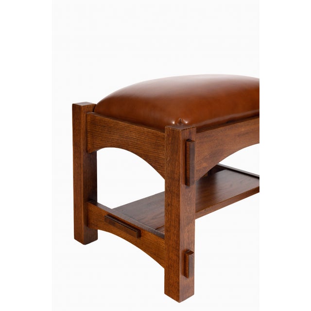 Mission Craftsman / Mission Mortise and Tenon Foot Stool - Chestnut For Sale - Image 3 of 12