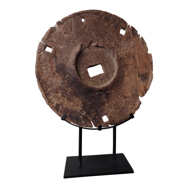 Antique 18th Century Chinese Oxcart Wagon Wheel For Sale