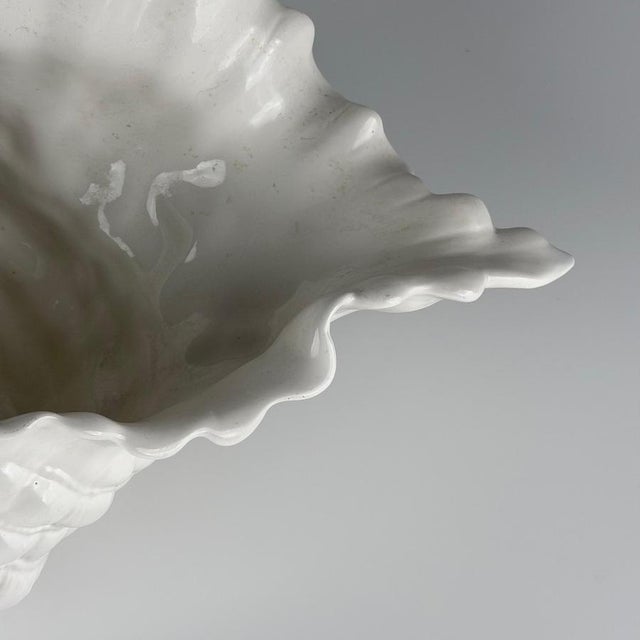 Ceramic Large White Ceramic Shell Centerpiece by Alberto Smania for Studio Smania, Italy, 1970s For Sale - Image 7 of 12