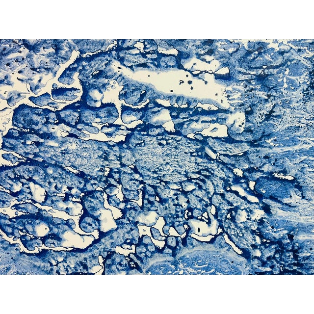 Marco Schmidli 60x48 Blue Abstract Acrylic Painting on Canvas, Signed & Dated For Sale - Image 15 of 18