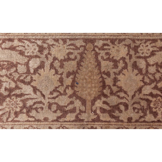 Late 19th Century Vintage Indian Amritsar Botanic Handmade Wool Rug For Sale - Image 5 of 9