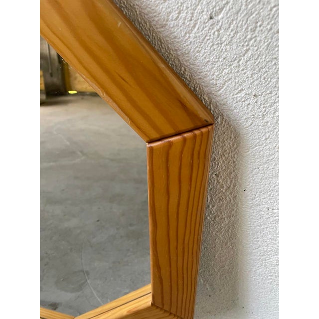 Hexagonal Pine Mirror, 1980s For Sale - Image 9 of 18