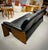 Ekornes Authentic Black Leather Norwegian "Pegasus" Couch With Walnut Frame/Legs