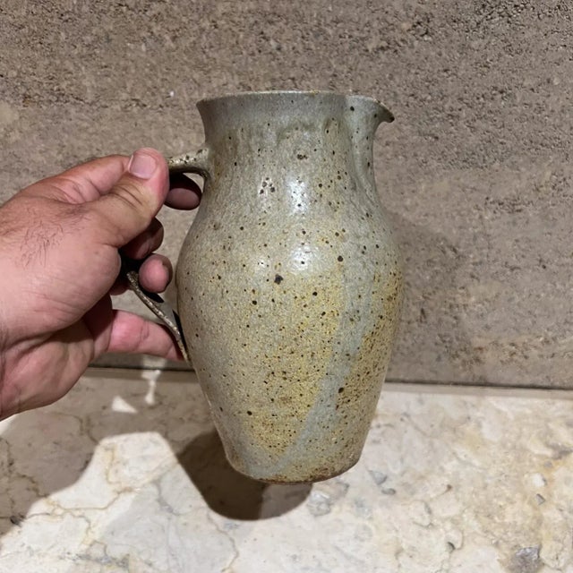 1970s 1970s Studio Pottery Sculptural Stoneware Pitcher For Sale - Image 5 of 8