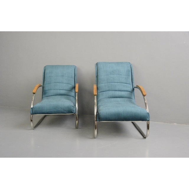 Blue Bauhaus Model K32 Chair by Robert Slezak, 1930s For Sale - Image 8 of 16