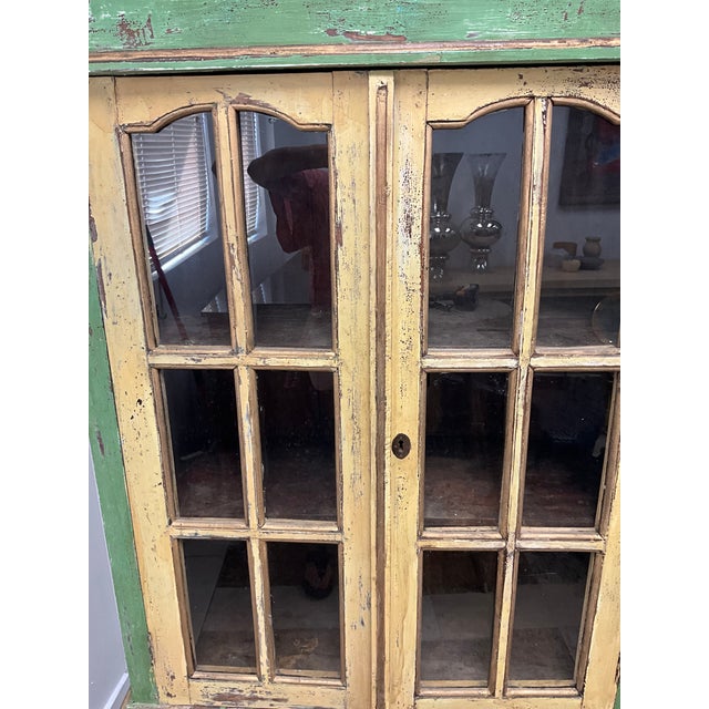 19th Century Painted Jelly Cupboard With Glass Doors and Original Patina For Sale - Image 14 of 16