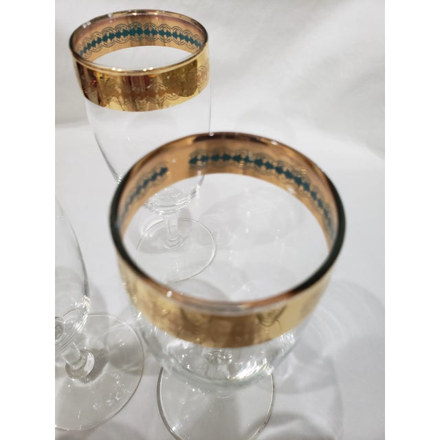 Mid-Century Vintage Culver Ltd. 22k Gold Gilded Wine Glasses - Set of 6 For Sale In West Palm - Image 6 of 7