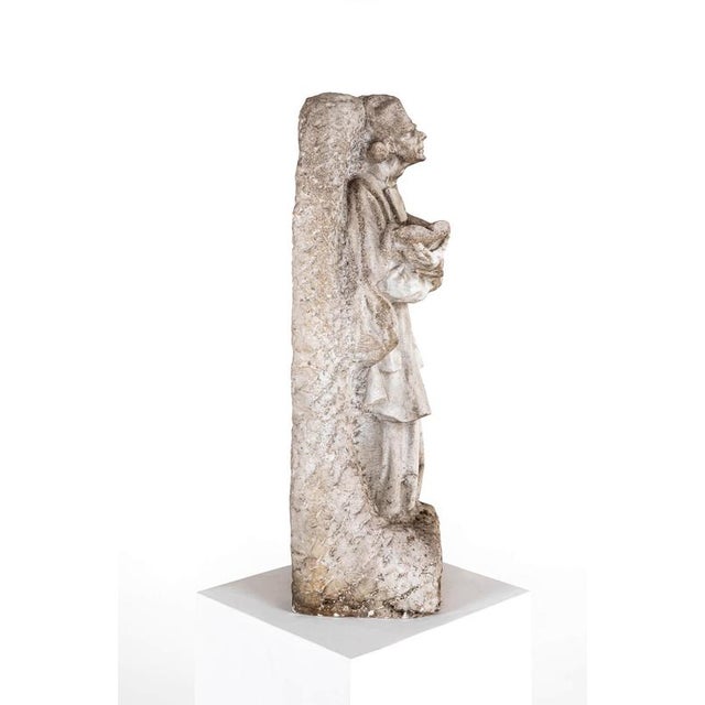 Carved Marble Saint Statue by K.M. Demuynck For Sale - Image 9 of 18