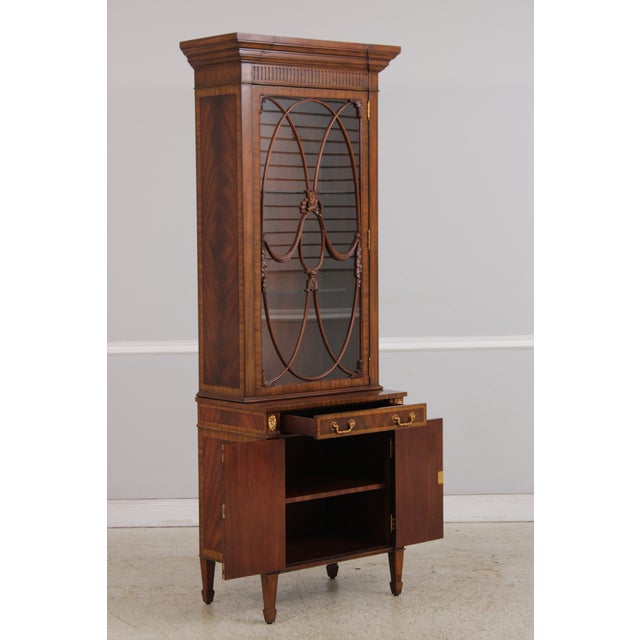 2020s Maitland Smith Mahogany Narrow China Cabinet For Sale - Image 5 of 18
