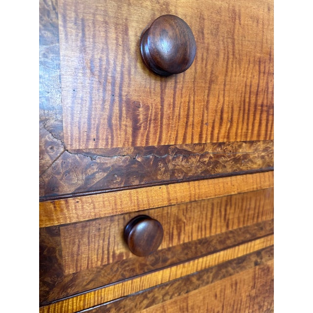 American American Empire Tiger Maple & Birdseye Maple Chest of Drawers For Sale - Image 3 of 13